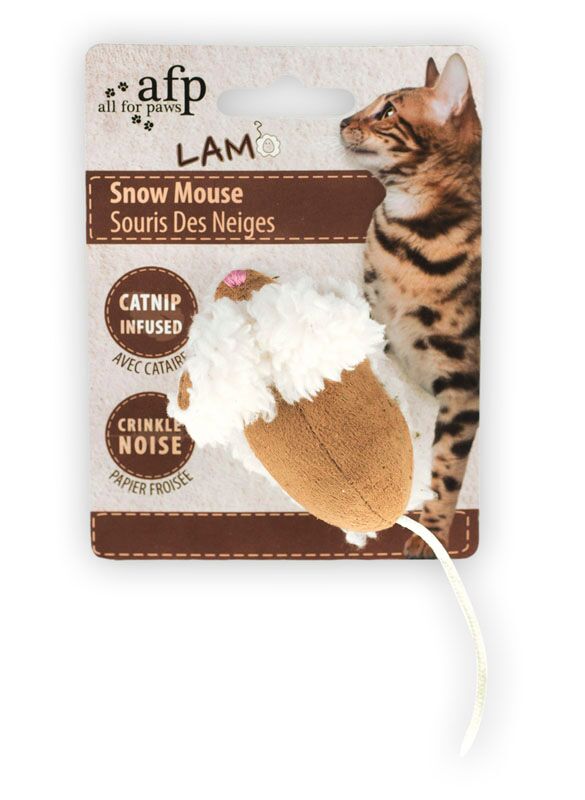 All For Paws Lambswool Snow Mouse Cat Toy