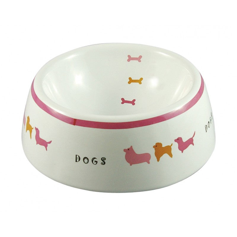 Marukan Decorative Porcelain Dog Bowl - 3 Dogs