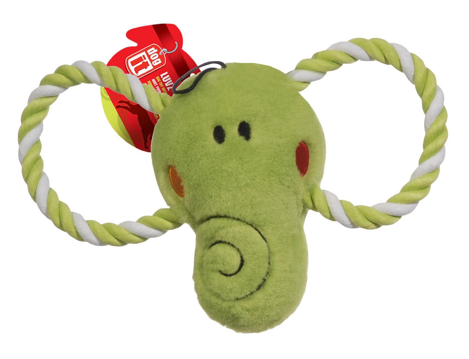 Dogit Luvz Plush Green Elephant Dog Toy
