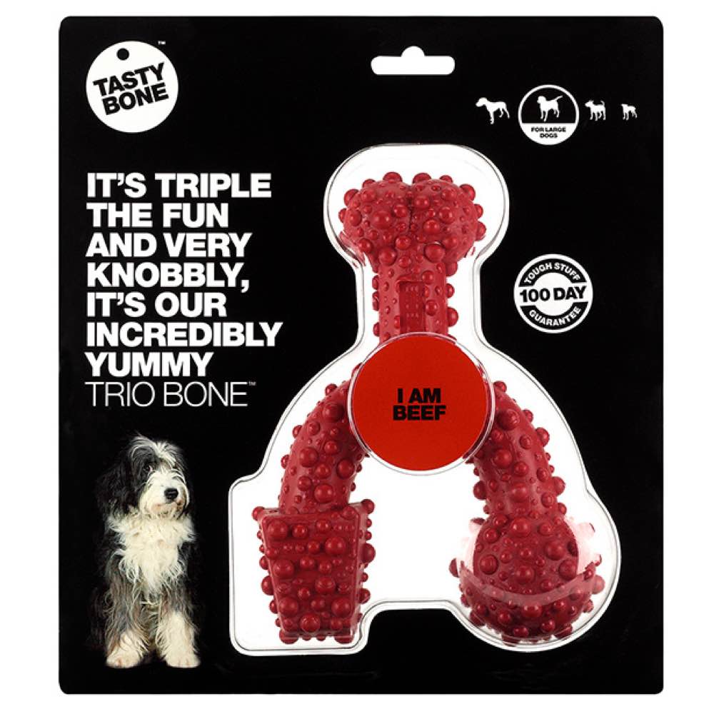 Tastybone Beef Flavoured Trio Nylon Bone Dog Toy
