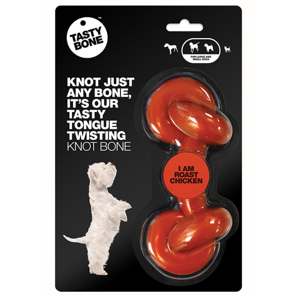 Tastybone Roast Chicken Flavoured Knotted Nylon Bone Dog Toy
