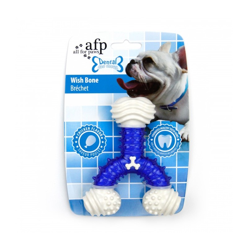 All For Paws Chicken Flavour Dental Wish Bone Dog Toy