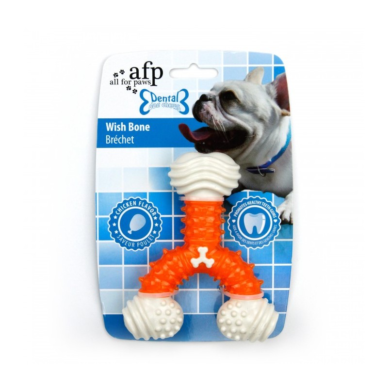 All For Paws Chicken Flavour Dental Wish Bone Dog Toy